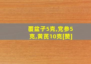 覆盆子5克,党参5克,黄芪10克[赞]